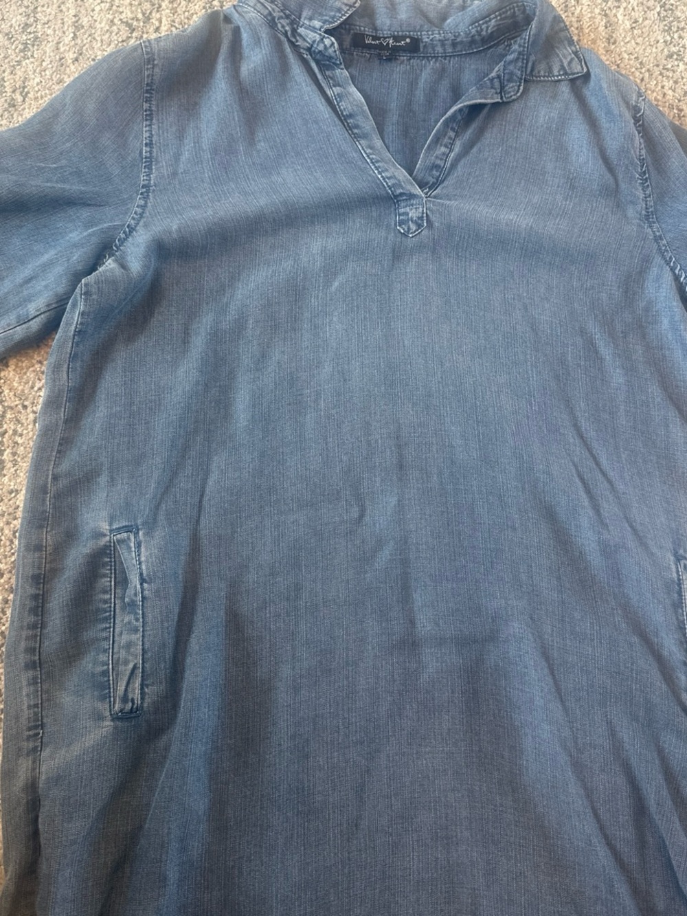 Velvet Heart Blue Denim-Look Dress Size Large - Picture 2 of 4